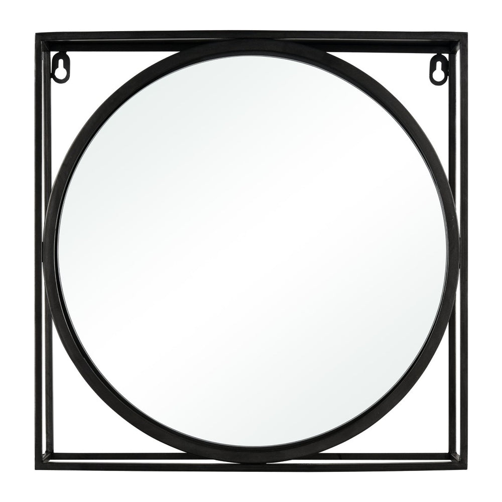 Atlas Colne Accent Wall Mirror - Modern Matte Black Circular Design for Entryway & Living Room Decor MI11029-01