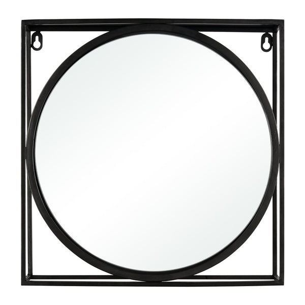 Atlas Colne Accent Wall Mirror - Modern Matte Black Circular Design for Entryway & Living Room Decor MI11029-01