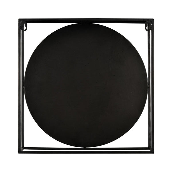 Atlas Colne Accent Wall Mirror - Modern Matte Black Circular Design for Entryway & Living Room Decor MI11029-01