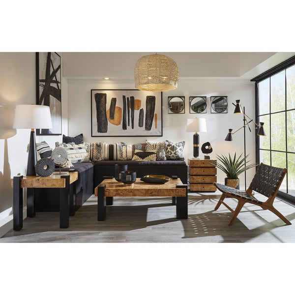 Atlas Colne Accent Wall Mirror - Modern Matte Black Circular Design for Entryway & Living Room Decor MI11029-01