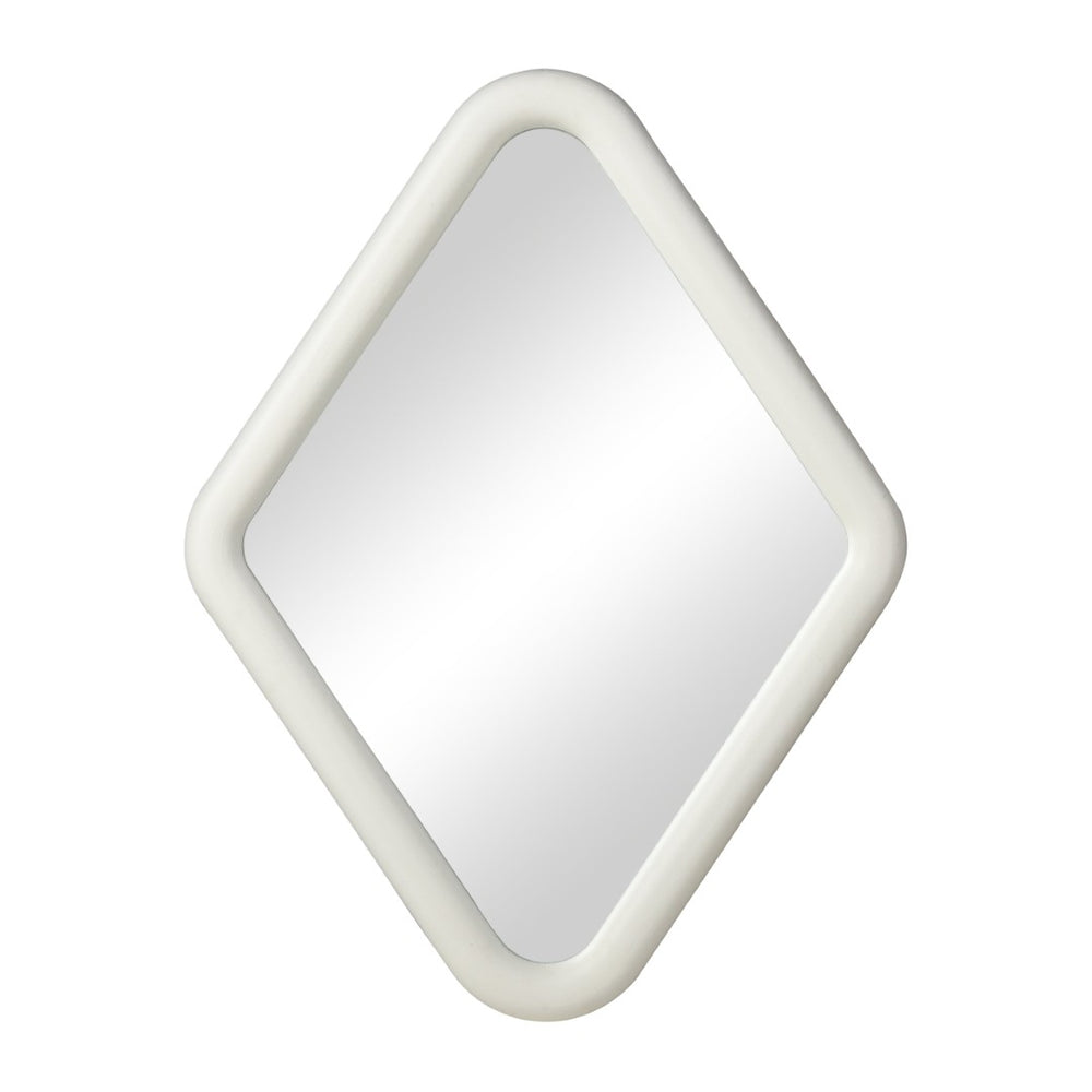 Atlas Diamond Wall Mirror - Whitewashed Wood Frame, Modern Diamond Shape for Rustic Home Decor Appeal MI11033-01