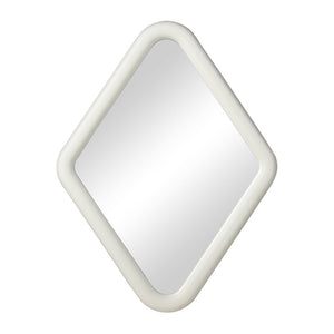Atlas Diamond Wall Mirror - Whitewashed Wood Frame, Modern Diamond Shape for Rustic Home Decor Appeal MI11033-01