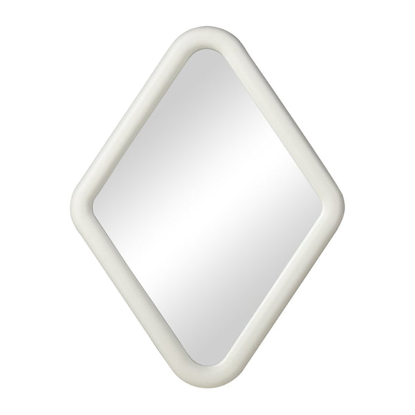 Atlas Diamond Wall Mirror - Whitewashed Wood Frame, Modern Diamond Shape for Rustic Home Decor Appeal MI11033-01