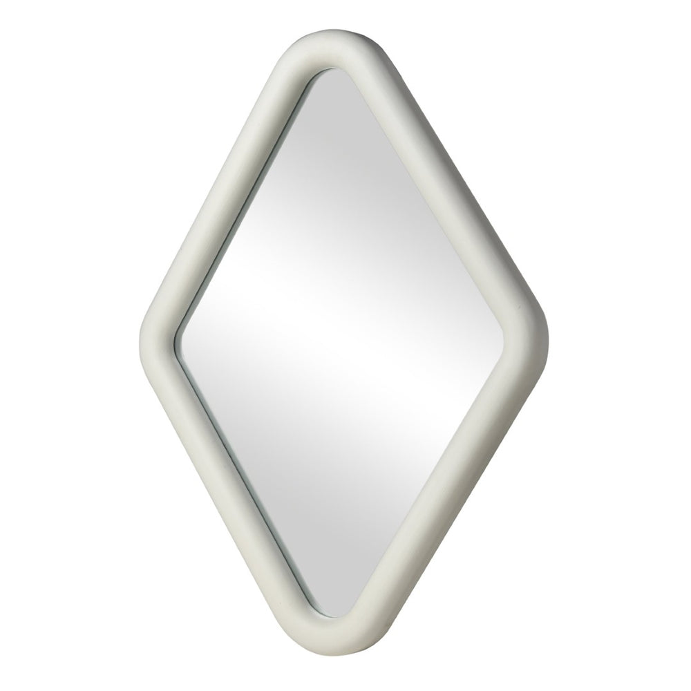 Atlas Diamond Wall Mirror - Whitewashed Wood Frame, Modern Diamond Shape for Rustic Home Decor Appeal MI11033-01