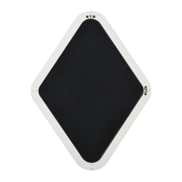 Atlas Diamond Wall Mirror - Whitewashed Wood Frame, Modern Diamond Shape for Rustic Home Decor Appeal MI11033-01