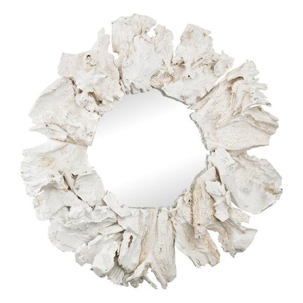 Atlas Ekwok Wall Mirror – Coastal-Modern Round Design with Driftwood Frame for Chic Home Decor & Style MI11034-01