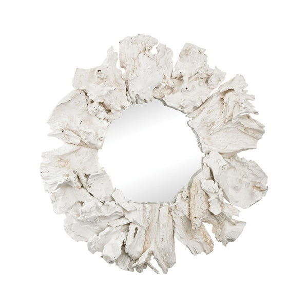 Atlas Ekwok Wall Mirror – Coastal-Modern Round Design with Driftwood Frame for Chic Home Decor & Style MI11034-01