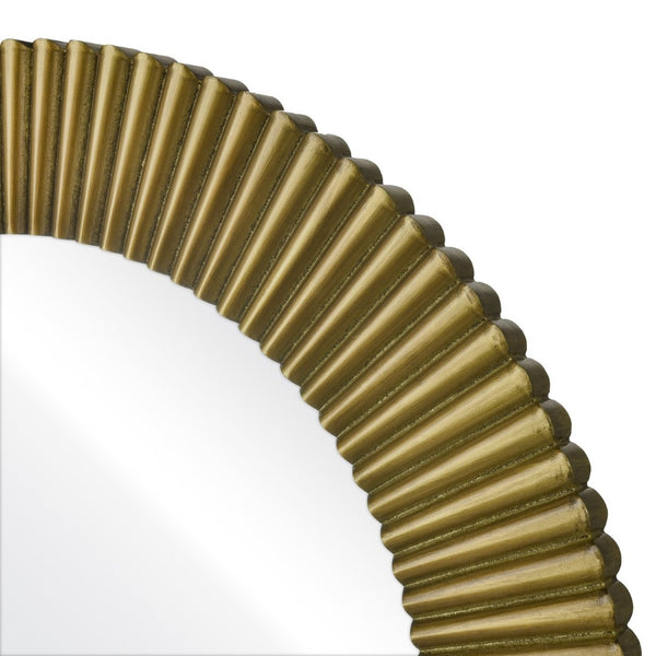 Atlas Ellipse Mirror - Vintage-Inspired Round Design with Scalloped Brass Frame for Timeless Home Elegance MI11036-01