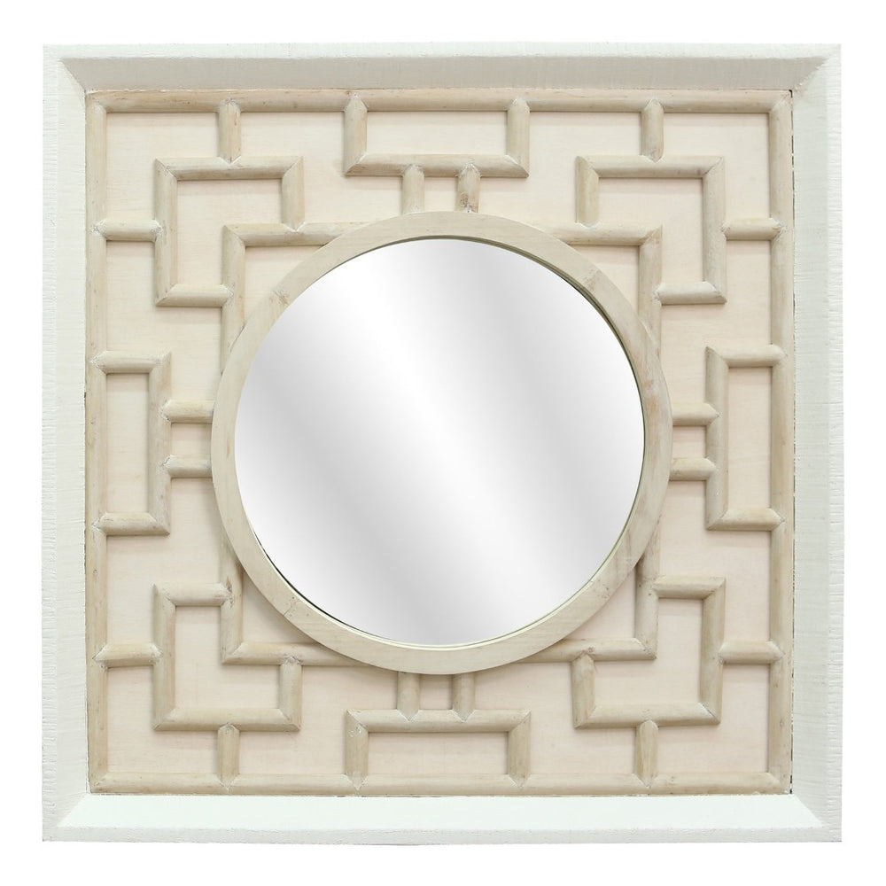 Atlas Finbar Mirror - Coastal Elegance with Handcrafted Lattice Frame for Beachy Home Decor Charm MI11038-01