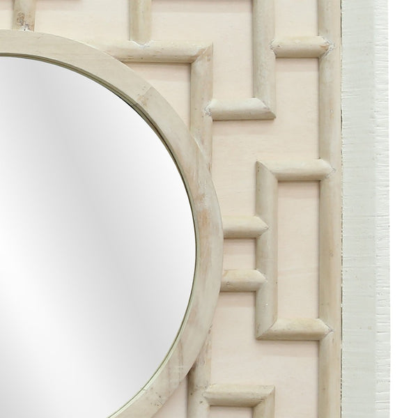 Atlas Finbar Mirror - Coastal Elegance with Handcrafted Lattice Frame for Beachy Home Decor Charm MI11038-01