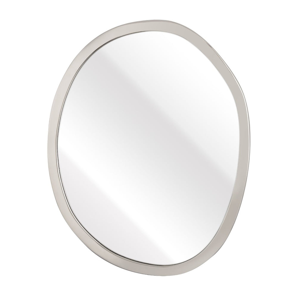 Atlas Flex Mirror - Sculptural Round Design with Polished Nickel Frame Perfect for Modern Wall Decor Display Medium MI11039-02