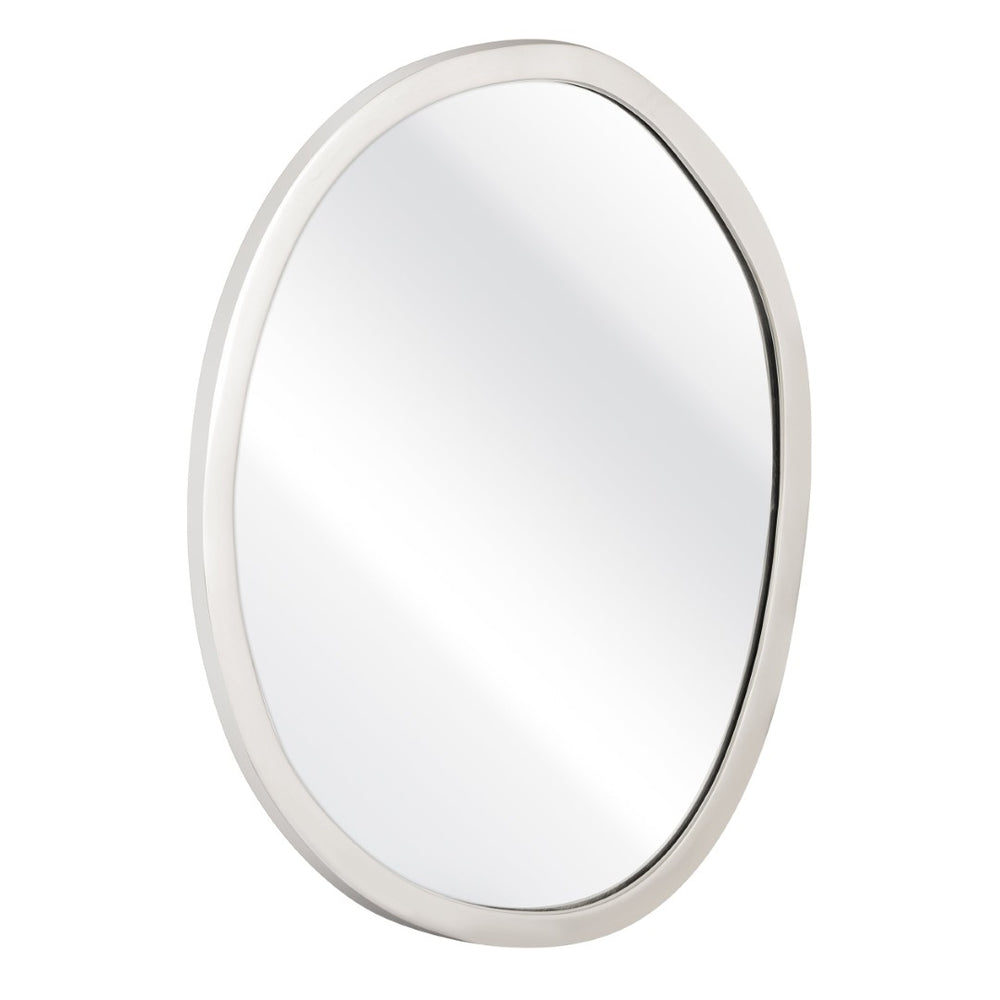 Atlas Flex Mirror - Sculptural Round Design with Polished Nickel Frame Perfect for Modern Wall Decor Display Medium MI11039-02