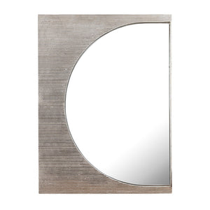 Atlas Flute Wall Mirror - Modern Polished Nickel Design with Asymmetrical Frame for Chic Home Decor MI11040-01
