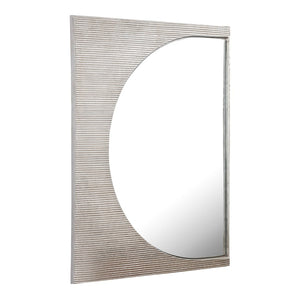 Atlas Flute Wall Mirror - Modern Polished Nickel Design with Asymmetrical Frame for Chic Home Decor MI11040-01
