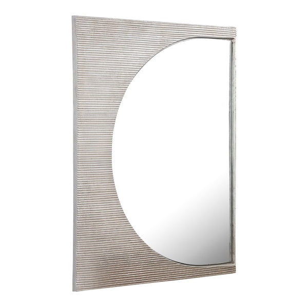 Atlas Flute Wall Mirror - Modern Polished Nickel Design with Asymmetrical Frame for Chic Home Decor MI11040-01
