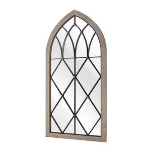 Atlas Irya Tudor Wall Mirror - Elegant Arched Design in Weathered Brown & Black Metal for Stylish Décor MI11047-01