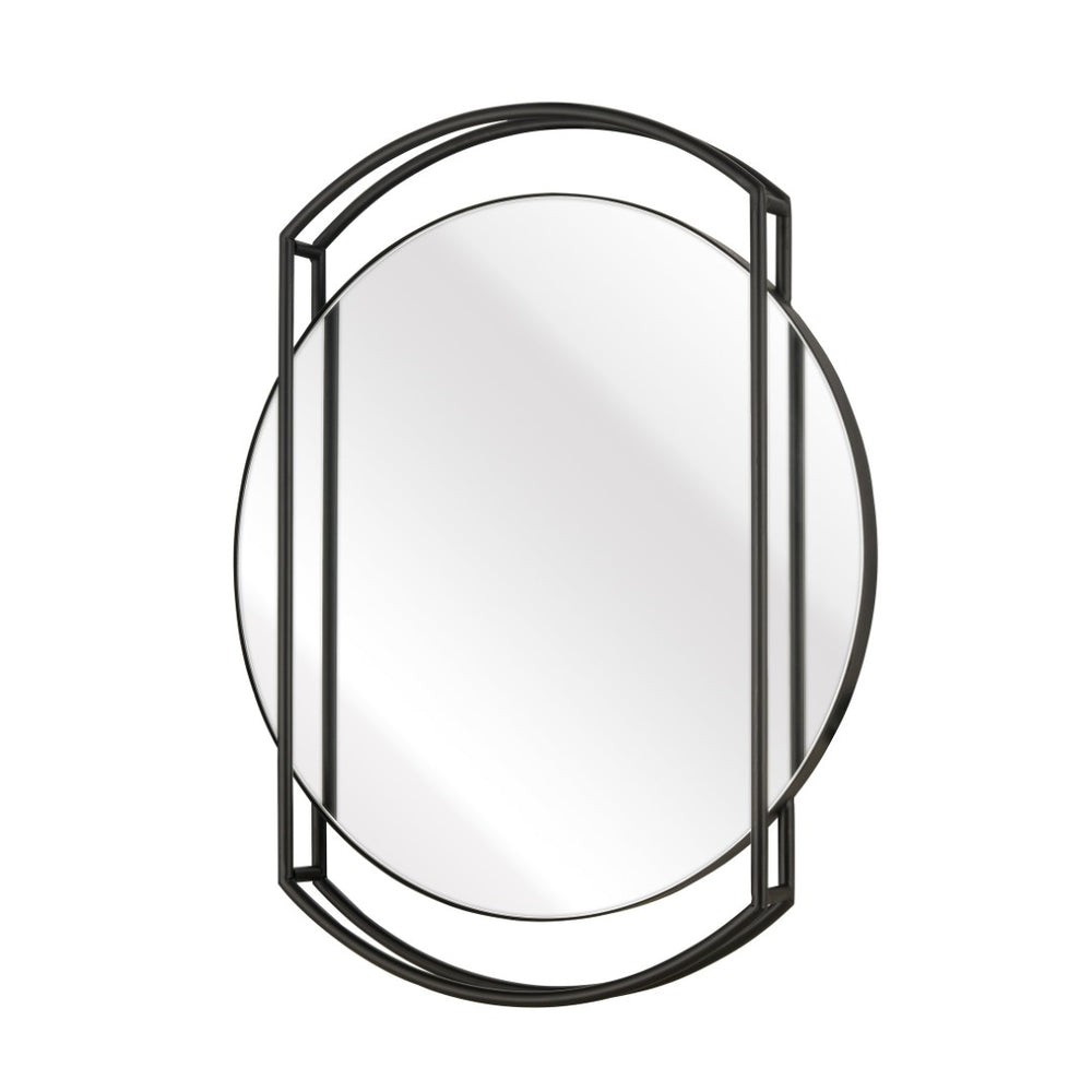 Atlas Jiri Wall Mirror - Modern Minimalist Accent in Black Metal, Perfect for Any Room's Decor and Style! MI11050-01
