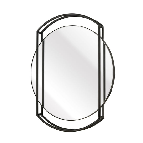 Atlas Jiri Wall Mirror - Modern Minimalist Accent in Black Metal, Perfect for Any Room's Decor and Style! MI11050-01