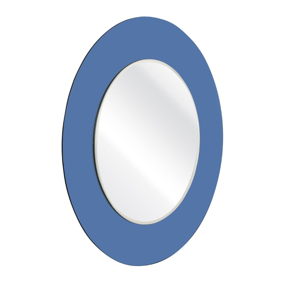 Atlas Lapis Mirror - Glossy Blue Beveled Glass Reflector for Glam Midcentury Style in Any Room MI11054-01