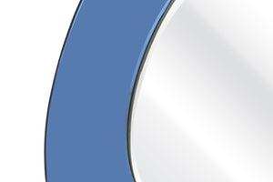 Atlas Lapis Mirror - Glossy Blue Beveled Glass Reflector for Glam Midcentury Style in Any Room MI11054-01