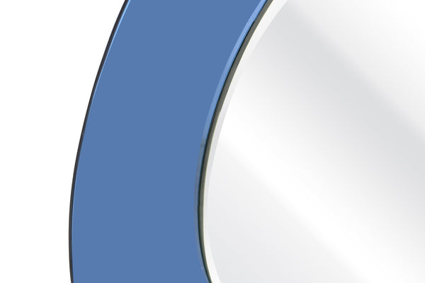 Atlas Lapis Mirror - Glossy Blue Beveled Glass Reflector for Glam Midcentury Style in Any Room MI11054-01