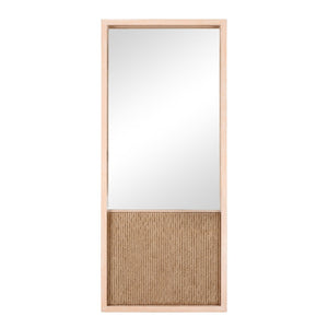 Atlas Latham Wall Mirror - Rectangular Natural Oak with Coastal Rope Accent for Modern Home Decor MI11056-01