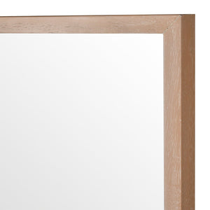 Atlas Latham Wall Mirror - Rectangular Natural Oak with Coastal Rope Accent for Modern Home Decor MI11056-01
