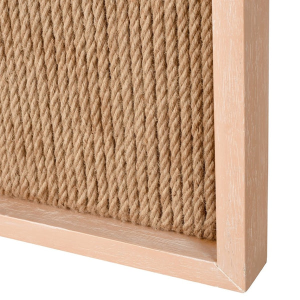 Atlas Latham Wall Mirror - Rectangular Natural Oak with Coastal Rope Accent for Modern Home Decor MI11056-01
