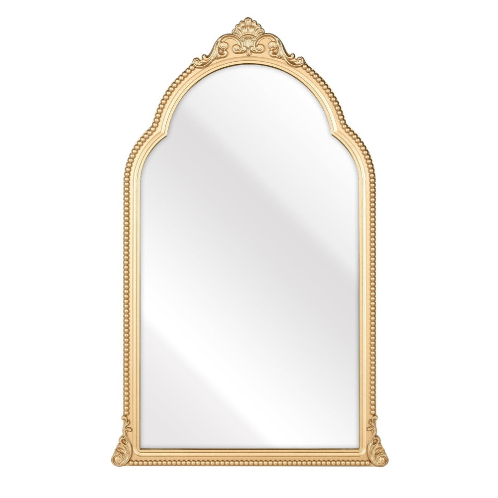 Atlas Loni Vintage Arched Wall Mirror in Gold Finish – Elegant Tall Design for Entryways & Living Spaces MI11059-01