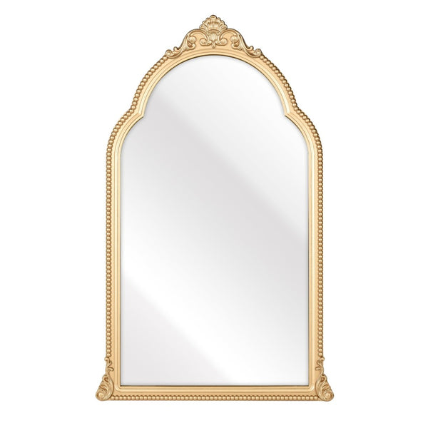 Atlas Loni Vintage Arched Wall Mirror in Gold Finish – Elegant Tall Design for Entryways & Living Spaces MI11059-01