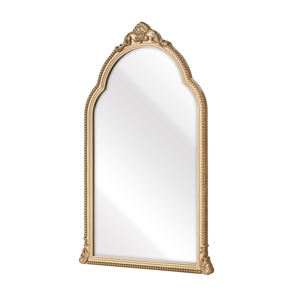 Atlas Loni Vintage Arched Wall Mirror in Gold Finish – Elegant Tall Design for Entryways & Living Spaces MI11059-01