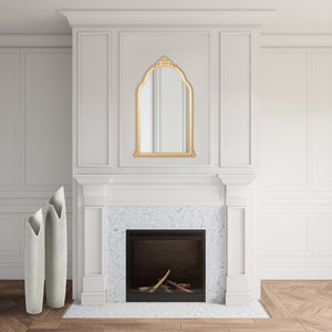 Atlas Loni Vintage Arched Wall Mirror in Gold Finish – Elegant Tall Design for Entryways & Living Spaces MI11059-01