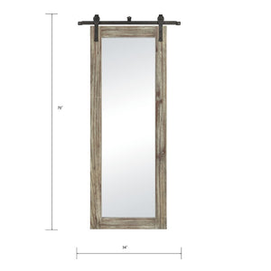 Atlas Los Olivos Wall Mirror - Rustic Grey Oak Frame with Industrial Black Brackets for Any Room Decor Large MI11060-02