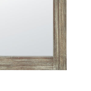 Atlas Los Olivos Wall Mirror - Rustic Grey Oak Frame with Industrial Black Brackets for Any Room Decor Large MI11060-02