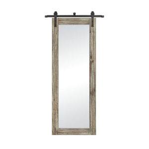 Atlas Los Olivos Wall Mirror - Rustic Grey Oak Frame with Industrial Black Brackets for Any Room Decor Large MI11060-02