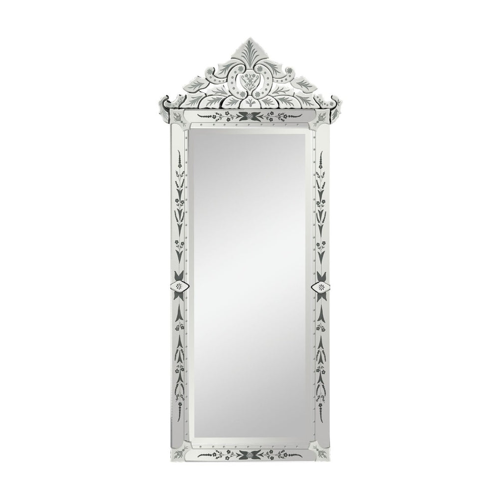 Atlas Manor House Wall Mirror - Venetian Elegance with Ornate Crown and Silver Finish for Stunning Interiors MI11062-01
