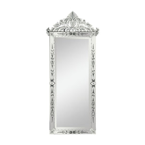 Atlas Manor House Wall Mirror - Venetian Elegance with Ornate Crown and Silver Finish for Stunning Interiors MI11062-01
