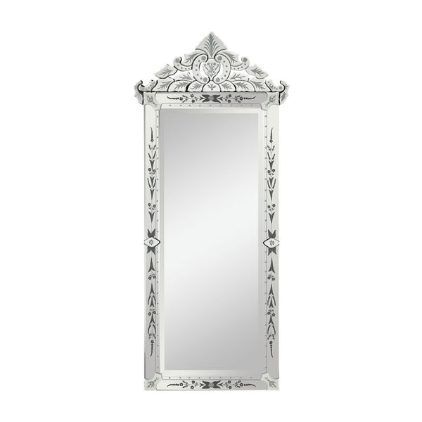 Atlas Manor House Wall Mirror - Venetian Elegance with Ornate Crown and Silver Finish for Stunning Interiors MI11062-01