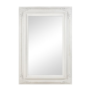 Atlas Marla Wall Mirror - Elegant Rectangular Design with Stylish Scrollwork to Enhance Any Room Decor White MI11063-01