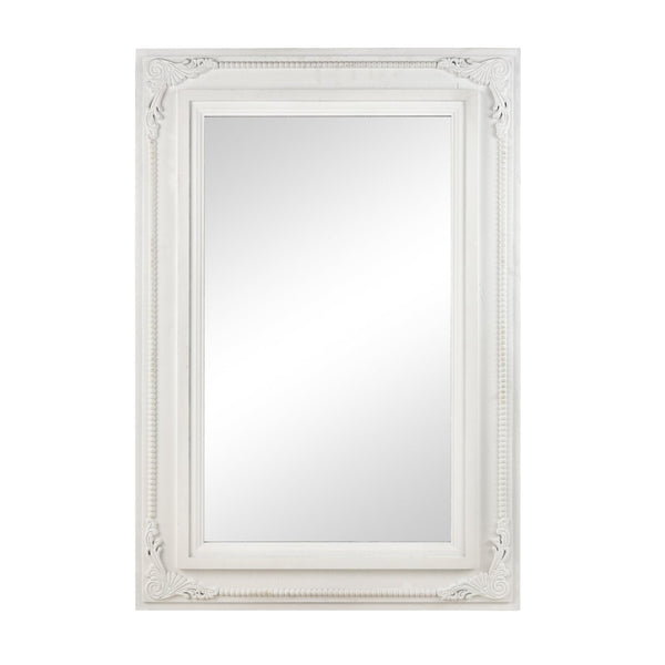 Atlas Marla Wall Mirror - Elegant Rectangular Design with Stylish Scrollwork to Enhance Any Room Decor White MI11063-01