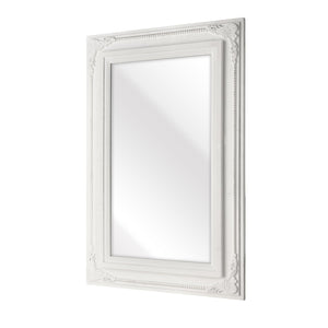 Atlas Marla Wall Mirror - Elegant Rectangular Design with Stylish Scrollwork to Enhance Any Room Decor White MI11063-01