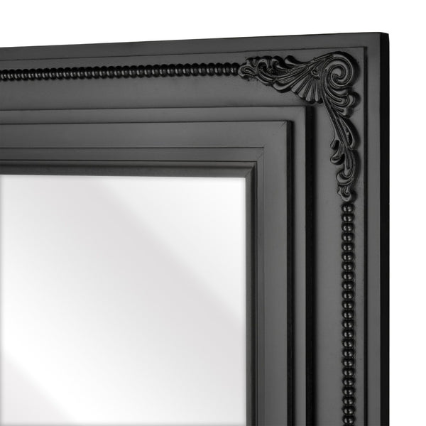 Atlas Marla Wall Mirror - Elegant Rectangular Design with Stylish Scrollwork to Enhance Any Room Decor Black MI11063-02