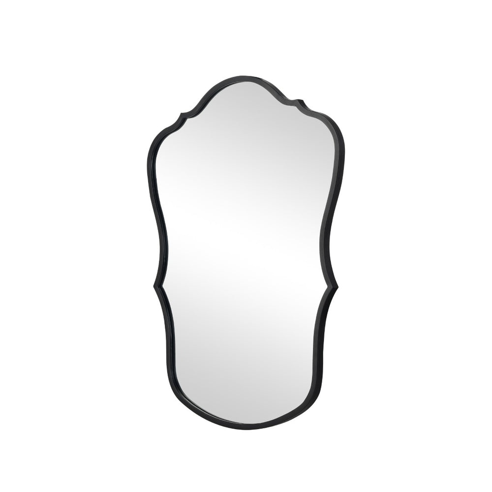 Atlas Middleton Wall Mirror - Elegant Black Metal Frame with Curved Details for Timeless Home Decor Style MI11065-01