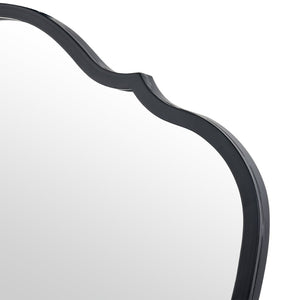 Atlas Middleton Wall Mirror - Elegant Black Metal Frame with Curved Details for Timeless Home Decor Style MI11065-01