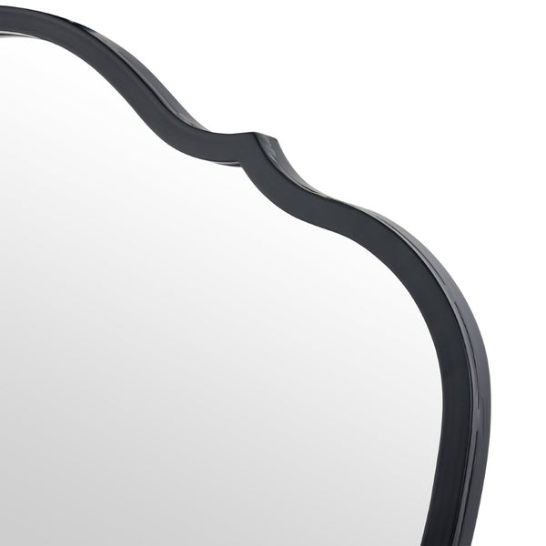 Atlas Middleton Wall Mirror - Elegant Black Metal Frame with Curved Details for Timeless Home Decor Style MI11065-01