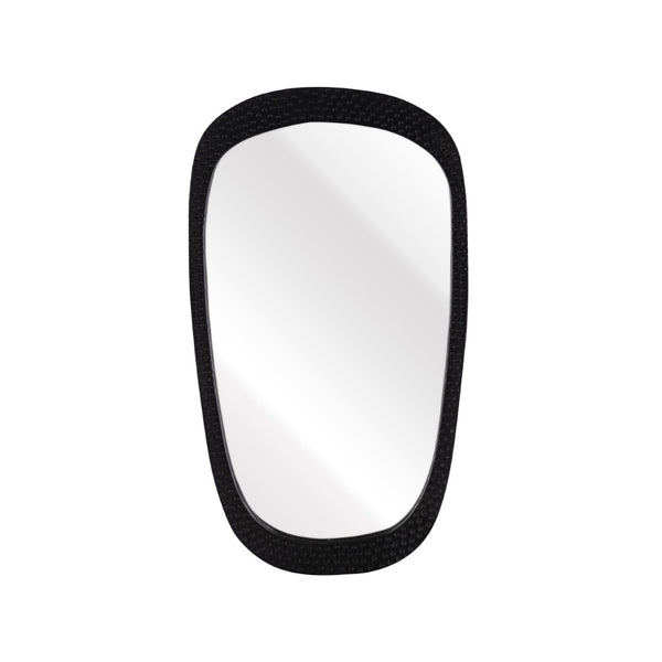 Atlas Morris Mirror - Elegant Black Ebonized Oval Frame, Mango Wood, Ideal for Any Modern Space Decor MI11067-01