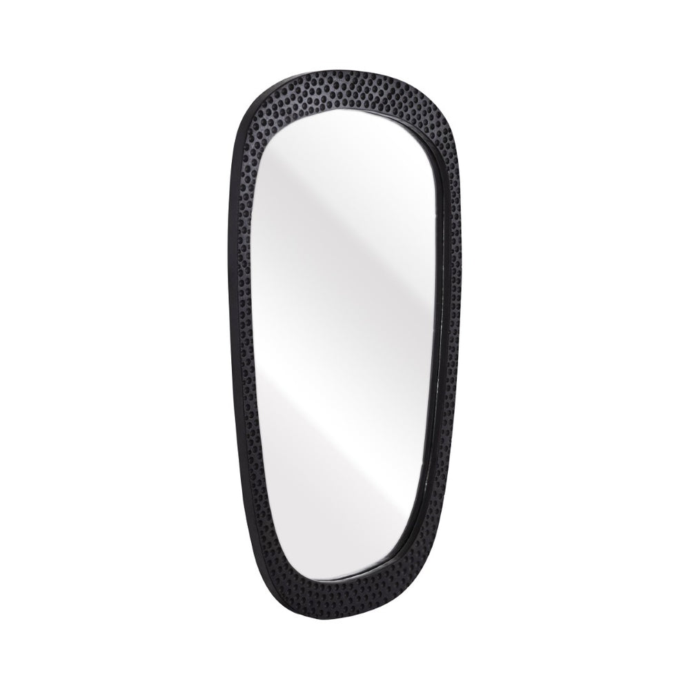 Atlas Morris Mirror - Elegant Black Ebonized Oval Frame, Mango Wood, Ideal for Any Modern Space Decor MI11067-01