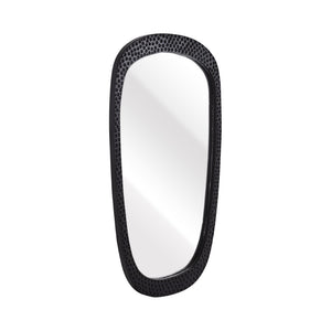 Atlas Morris Mirror - Elegant Black Ebonized Oval Frame, Mango Wood, Ideal for Any Modern Space Decor MI11067-01