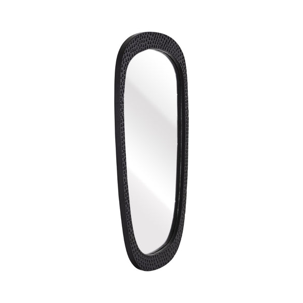 Atlas Morris Mirror - Elegant Black Ebonized Oval Frame, Mango Wood, Ideal for Any Modern Space Decor MI11067-01