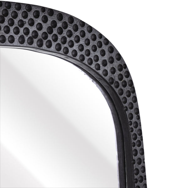 Atlas Morris Mirror - Elegant Black Ebonized Oval Frame, Mango Wood, Ideal for Any Modern Space Decor MI11067-01